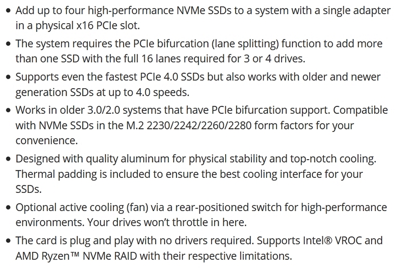 Sabrent Quad-Drive NVMe RAID Card Review